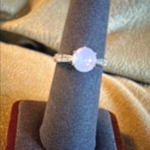 Elegant Silver and Pink Gemstone Ring